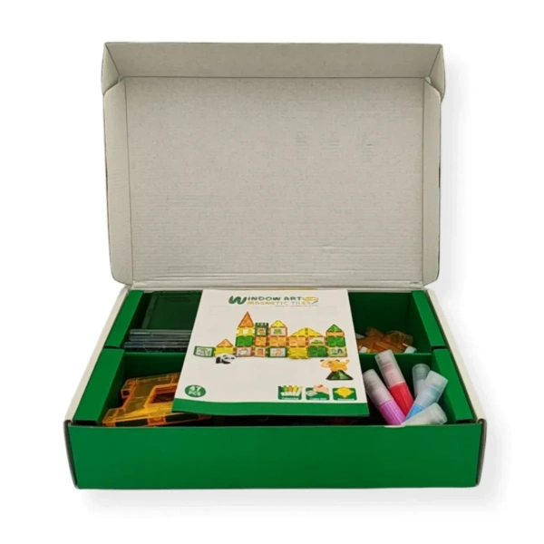 Klocki magnetyczne dla dzieci Window Art Dżungla 47 el. – X-Bida 3+