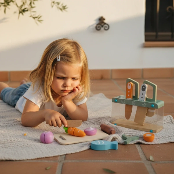 Wooden Kitchen Accessories Play Set 12 pcs – Kabi 3+