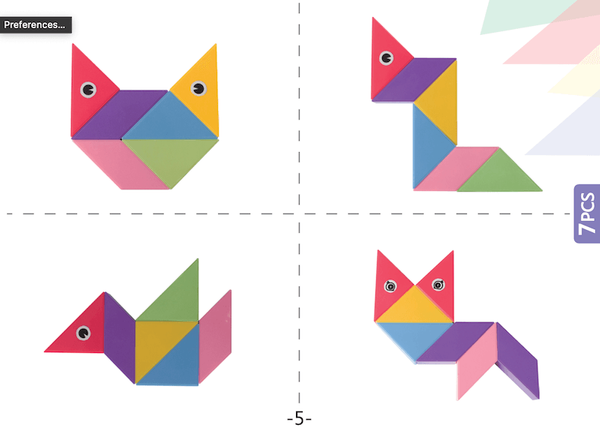 Klocki Magnetyczny Tangram - Magic Big Tangram 60 el.