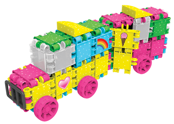 Klocki Clics Wiaderko 8w1 Glitter brokatowe 175 el. 4+