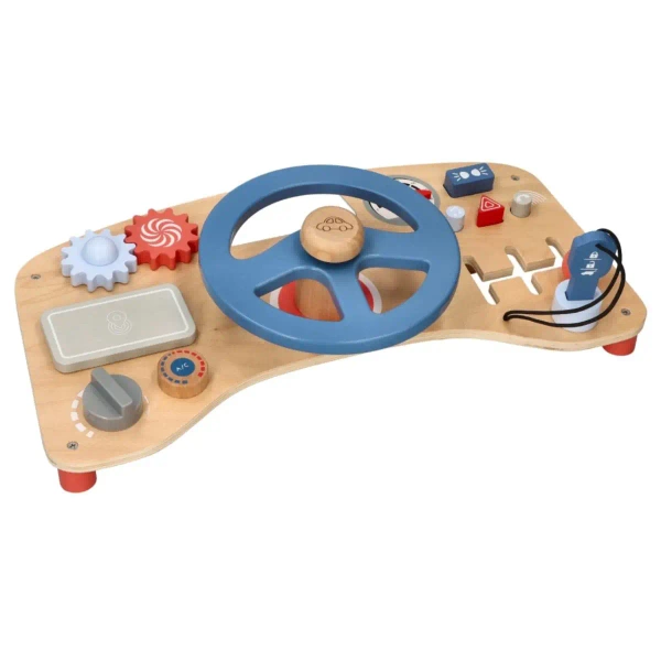 Wooden steering wheel for children