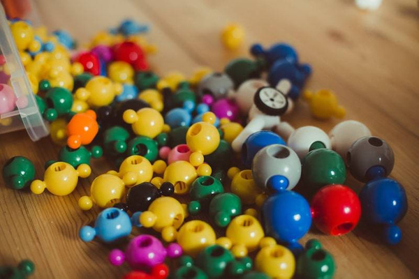 Klocki konstrukcyjne Loowi i Big Loowi mix 45 el. – 3+