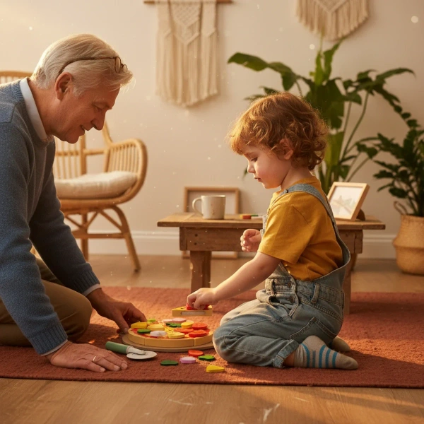 Drewniana pizza zabawka z akcesoriami – Kabi 3+