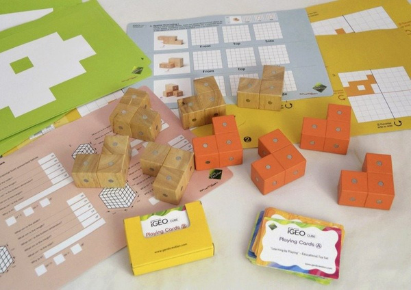 Magnetic wooden blocks - IGEO CUBE 9 el.