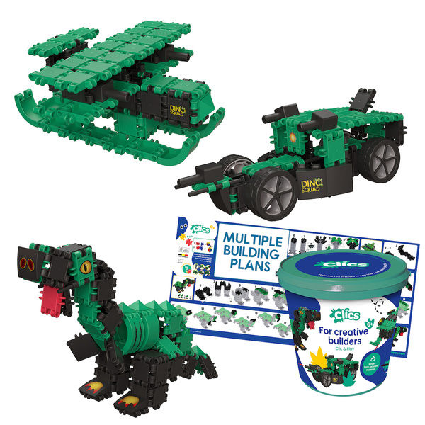 Clics Bucket 6in1 141 el. - Building Blocks - Dinosaurs