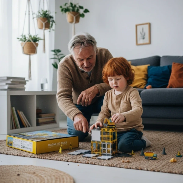 Klocki magnetyczne plac budowy 31 elementów – Magnetic Tiles 3+