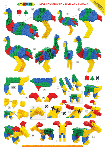 Morphun 24 Animals 252 el. - Construction blocks