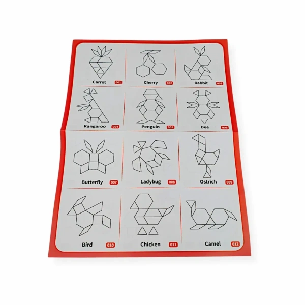 Klocki magnetyczne Tangram 20 el. układanka – z tablicą 3+