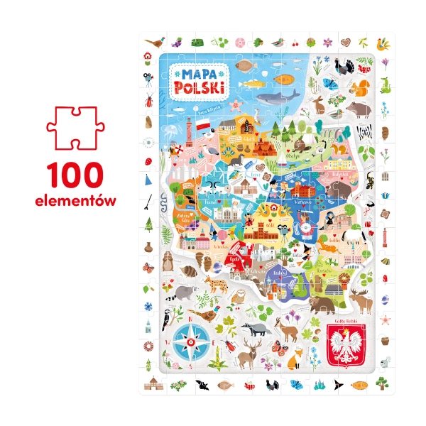 Puzzle obserwacyjne CzuCzu Mapa Polski edukacyjne 4+