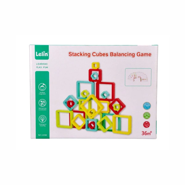 Lelin układanka balansująca geometryczna – drewniana gra zręcznościowa 3+