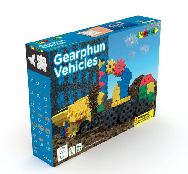 Klocki Morphun Gearphun Pojazdy 324 el. z kołami zębatymi 4+