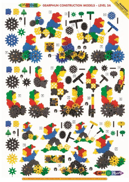 Morphun Gearphun 500 el construction block set. + Instructions 60 pp. A4