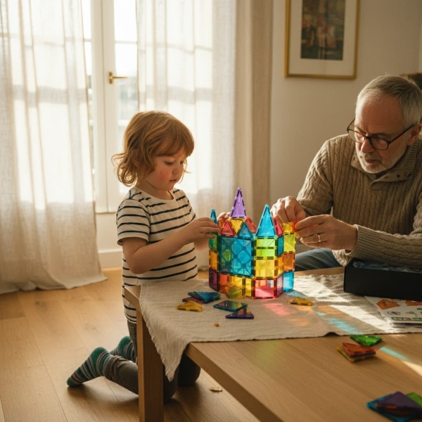 Kaleidoscope Magnetic Tiles 199 pcs Transparent – Xinbida 3+