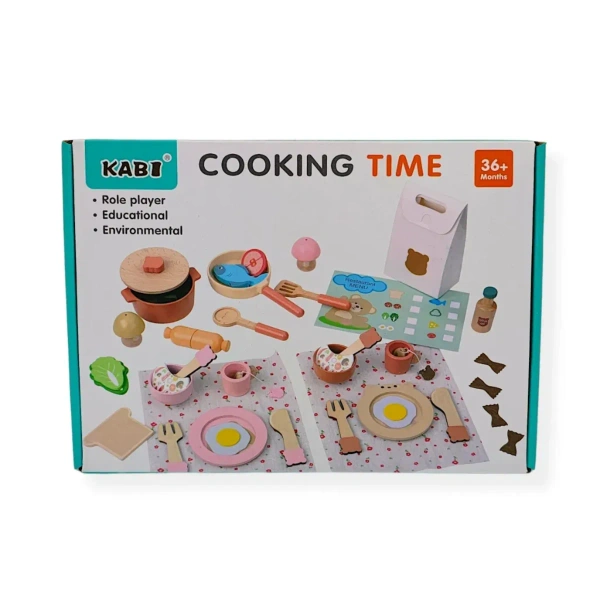 Wooden Kitchen Playset 40+ Pieces for Kids – Kabi 3+