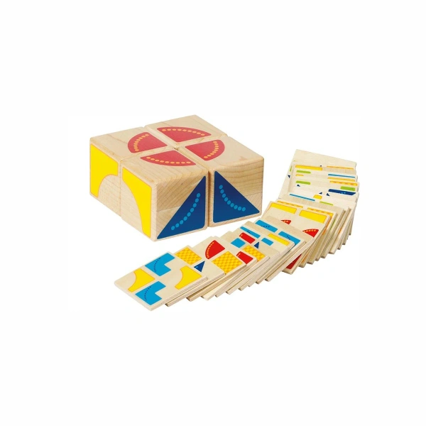 Goki Kubus Puzzle – Wooden Logic Cube Blocks with Patterns for Kids 3+