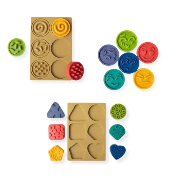 Sensory Puzzle Set Touch Emotions Shapes 68 pcs – Mom's Care 1+