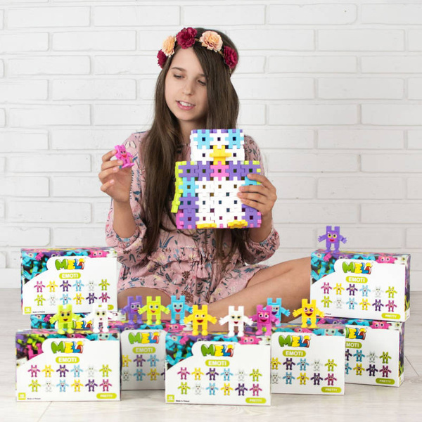 Klocki Meli Emoti Pretty 12 figurek – kolorowe buźki 3+