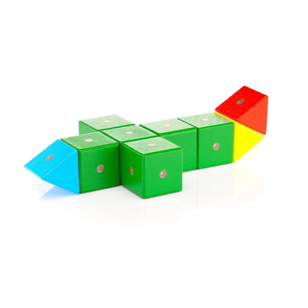 Klocki magnetyczne drewniane WABI 120 el. z 456 magnesami – 3+