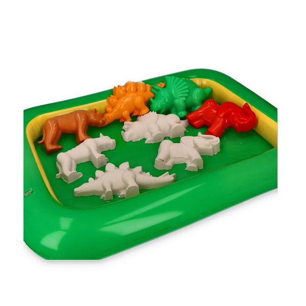 Natural Kinetic Sand Set - 2kg + Dinosaur Molds