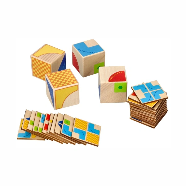 Goki Kubus Puzzle – Wooden Logic Cube Blocks with Patterns for Kids 3+