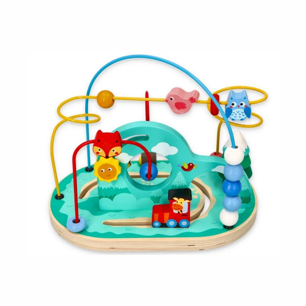 Lelin Forest Bead Maze – wooden activity loop for babies 12m+