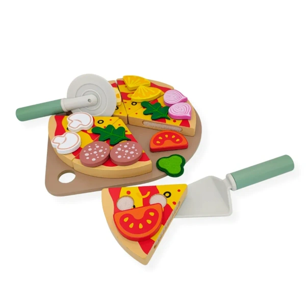 Drewniana pizza zabawka z akcesoriami – Kabi 3+