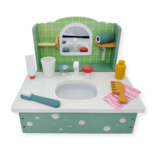 Wooden Bathroom Toy Washstand with Accessories – Kabi 3+