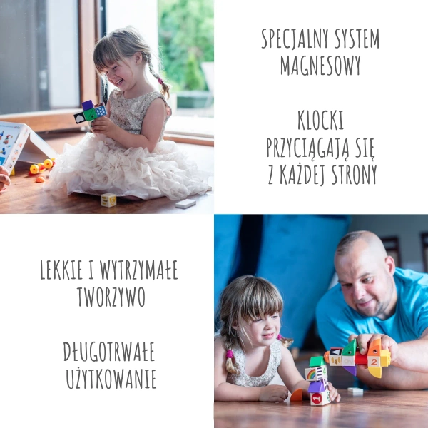 Klocki Magnetyczne Alilo - matematyka - 30 el.