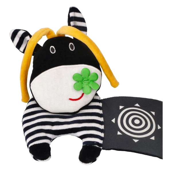 Sensoryczna książeczka do łóżeczka Krówka 0+ Mom's Care