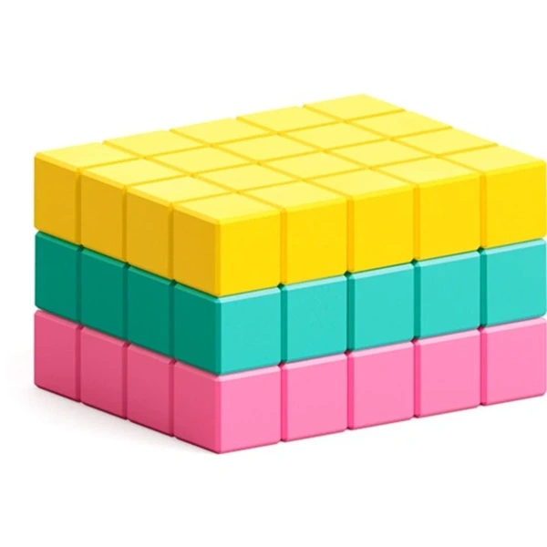 Pixio Sweet 60 klocki magnetyczne żółte różowe turkusowe 6+