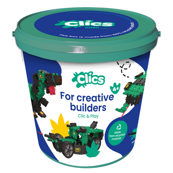Clics Bucket 6in1 141 el. - Building Blocks - Dinosaurs