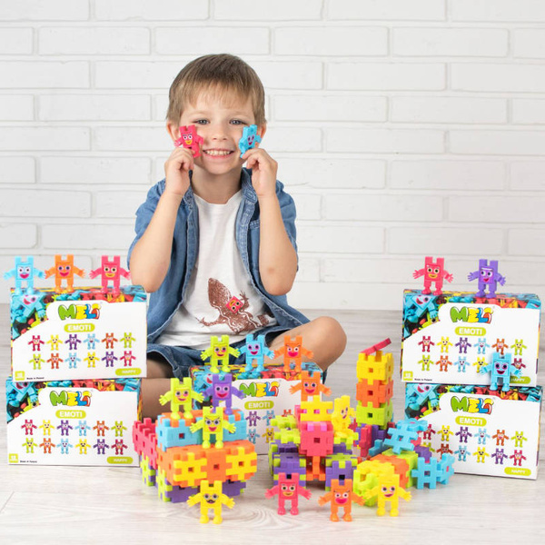 Klocki Meli Emoti Happy 12 figurek z naklejkami emocji – 3+