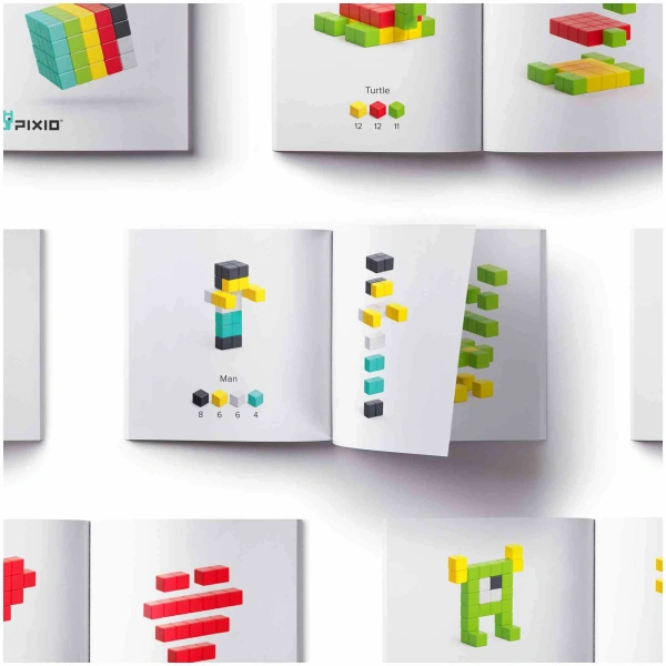 Klocki magnetyczne Pixio 100 elementów Design Series – 6 kolorów 6+