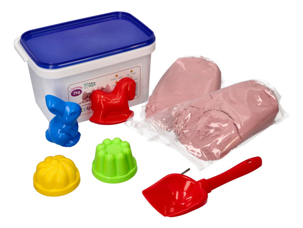Set - ColourSand kinetic sand 2kg pink + molds and shovel