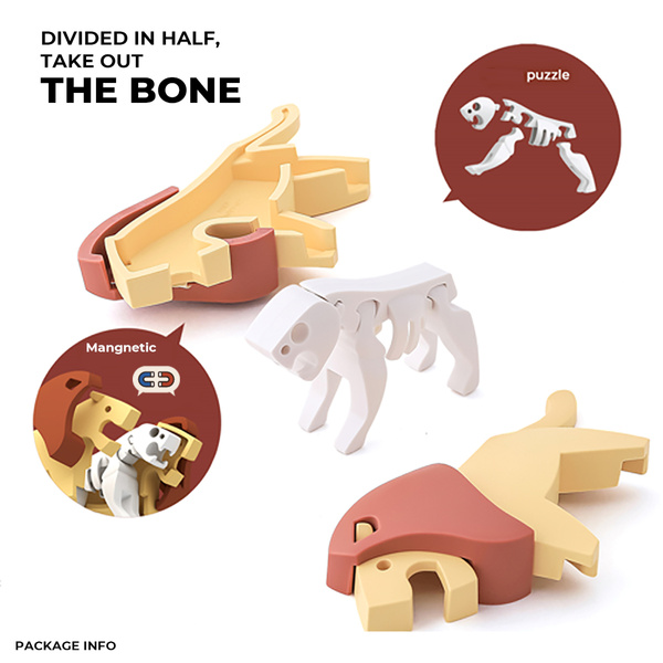 Magnetyczne zwierzaki Half Toys safari puzzle 3D – figurki 3+