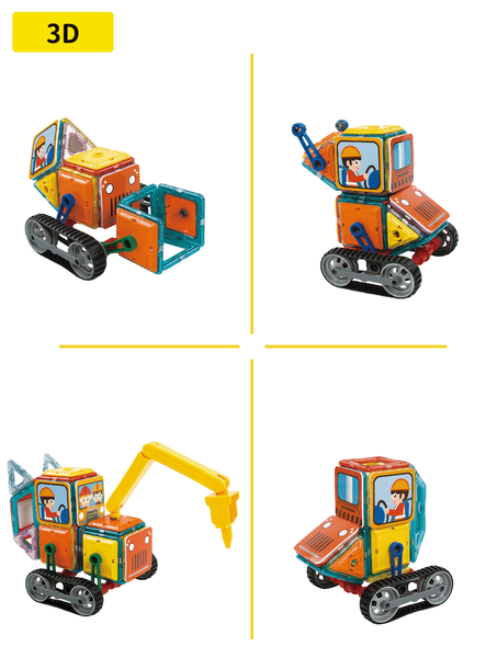 Magical Magnet Building Vehicles 6in1 magnetic blocks 98 el.