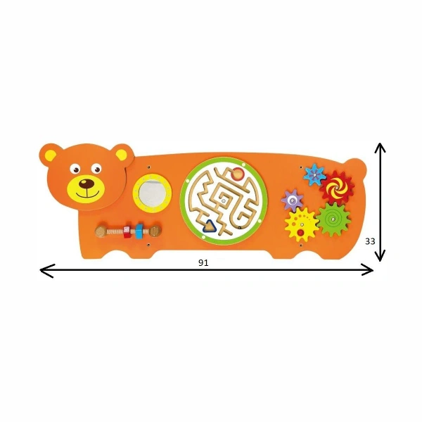 Viga Bear Sensory Board – wooden wall activity panel ages 1+
