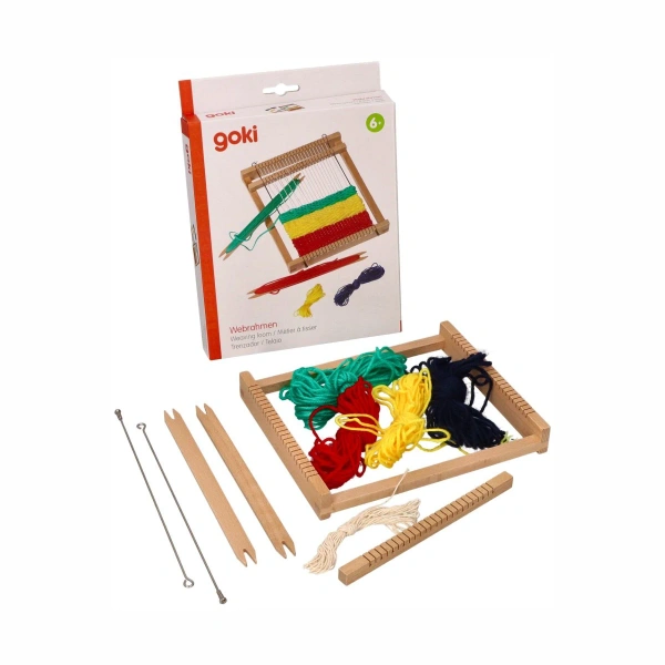 Goki Wooden Weaving Loom – Small Weaving Set for Kids Ages 5+