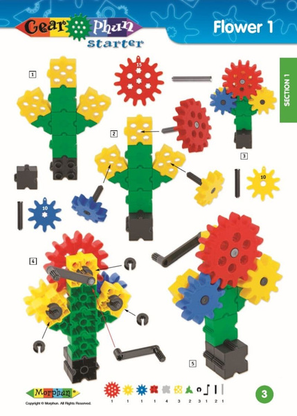 Morphun Gearphun 500 el construction block set. + Instructions 60 pp. A4