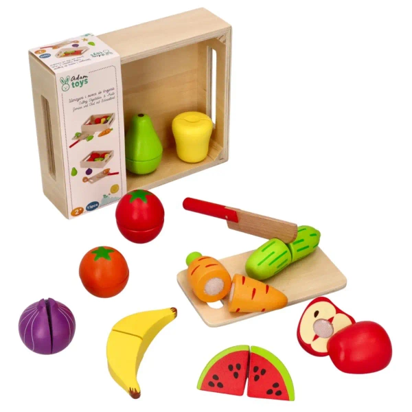 Vegetables and fruits in a box - for cutting