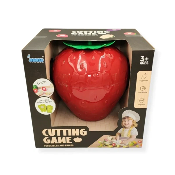 Truskawka - zabawki do krojenia owoce warzywa 26 el. – Jinkee 3+