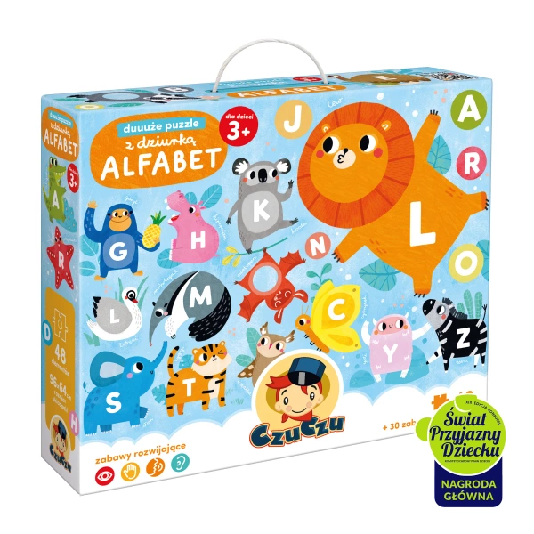 Duuuże puzzle z dziurką Alfabet 3+
