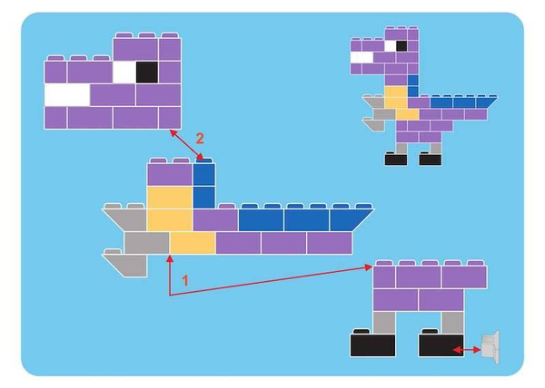 Klocki konstrukcyjne dinozaury 750 el. – Little Architect 5+