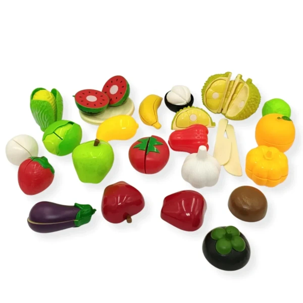 Truskawka - zabawki do krojenia owoce warzywa 26 el. – Jinkee 3+