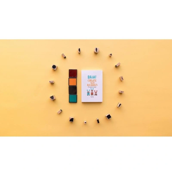 BAM! Animals Creative Wooden Stamps 16 pcs – Londji 5+