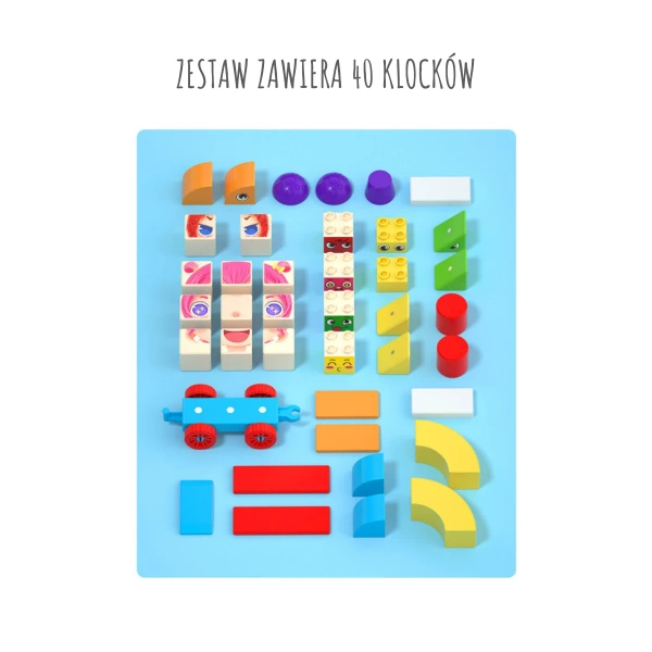 Klocki magnetyczne Alilo - emocje - 40 el.