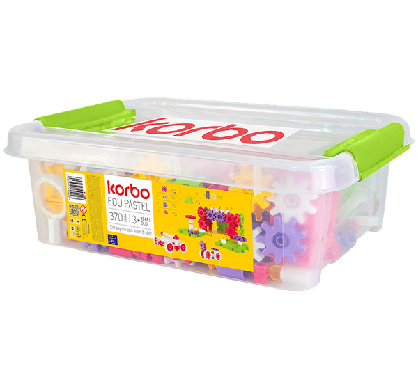 Korbo EDU Pastel construction blocks 370 el.