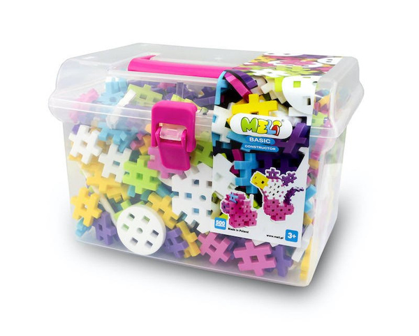 Meli Constructor Pink Travel Box blocks 500 el.