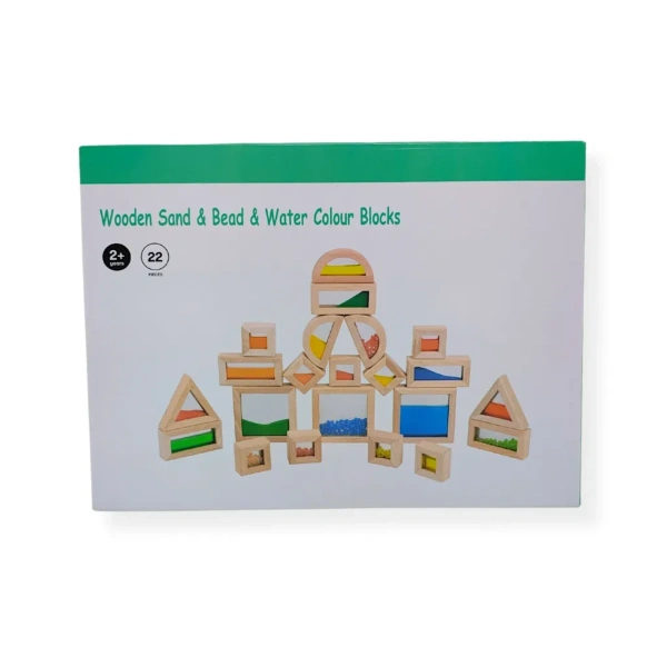 Wooden Sensory Blocks with Sand & Water 22 pcs – Kabi 2+
