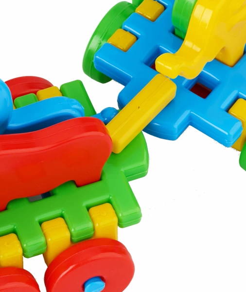 Marioinex Pociąg Mario 46 el. – klocki waffle ze zwierzątkami 2+